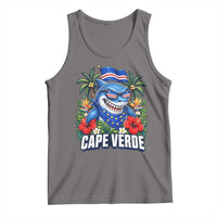 Cape Verde Cool Blue Shark Tropical Graphic Tank Top Cabo Verde Paradise Verdean Soccer Football Fans