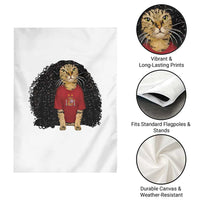 Funny Long Curly Hair Wig Soccer Cat Graphic Garden Flag Spain Espana Sports Fans Meme Spanish Pride