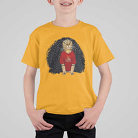 Funny Long Curly Hair Wig Soccer Cat Graphic T Shirt For Kid Spain Espana Sports Fans Meme Spanish Pride
