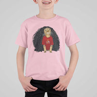 Funny Long Curly Hair Wig Soccer Cat Graphic T Shirt For Kid Spain Espana Sports Fans Meme Spanish Pride