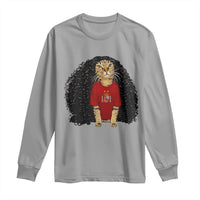 Funny Long Curly Hair Wig Soccer Cat Graphic Long Sleeve Shirt Spain Espana Sports Fans Meme Spanish Pride