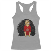 Funny Long Curly Hair Wig Soccer Cat Graphic Racerback Tank Top Spain Espana Sports Fans Meme Spanish Pride