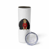 Funny Long Curly Hair Wig Soccer Cat Graphic Skinny Tumbler Spain Espana Sports Fans Meme Spanish Pride