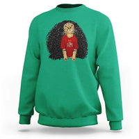 Funny Long Curly Hair Wig Soccer Cat Graphic Sweatshirt Spain Espana Sports Fans Meme Spanish Pride