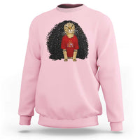 Funny Long Curly Hair Wig Soccer Cat Graphic Sweatshirt Spain Espana Sports Fans Meme Spanish Pride