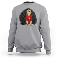 Funny Long Curly Hair Wig Soccer Cat Graphic Sweatshirt Spain Espana Sports Fans Meme Spanish Pride