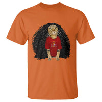 Funny Long Curly Hair Wig Soccer Cat Graphic T Shirt Spain Espana Sports Fans Meme Spanish Pride