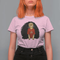 Funny Long Curly Hair Wig Soccer Cat Graphic T Shirt For Women Spain Espana Sports Fans Meme Spanish Pride