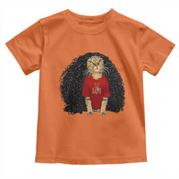 Funny Long Curly Hair Wig Soccer Cat Graphic Toddler T Shirt Spain Espana Sports Fans Meme Spanish Pride