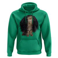 Funny Long Curly Hair Wig Cat Soccer Fans Hoodie Football Meme Sports Humor