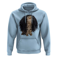 Funny Long Curly Hair Wig Cat Soccer Fans Hoodie Football Meme Sports Humor