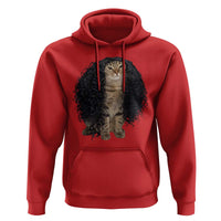 Funny Long Curly Hair Wig Cat Soccer Fans Hoodie Football Meme Sports Humor
