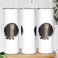 Funny Long Curly Hair Wig Cat Soccer Fans Skinny Tumbler Football Meme Sports Humor