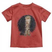 Funny Long Curly Hair Wig Cat Soccer Fans Toddler T Shirt Football Meme Sports Humor