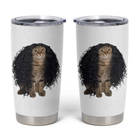 Funny Long Curly Hair Wig Cat Soccer Fans Tumbler Cup Football Meme Sports Humor