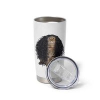 Funny Long Curly Hair Wig Cat Soccer Fans Tumbler Cup Football Meme Sports Humor