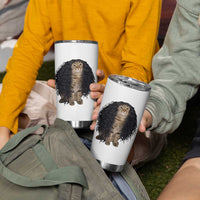 Funny Long Curly Hair Wig Cat Soccer Fans Tumbler Cup Football Meme Sports Humor