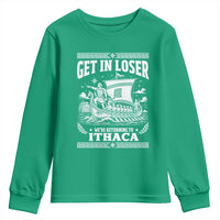 Funny Odysseus Get In Loser Returning To Ithaca Youth Sweatshirt Epic Odyssey Meme Greek Mythology Humor