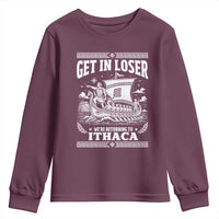 Funny Odysseus Get In Loser Returning To Ithaca Youth Sweatshirt Epic Odyssey Meme Greek Mythology Humor
