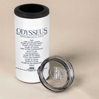 Odysseus Mediterranean Tour 4 in 1 Can Cooler Tumbler Funny Greek Mythology Ancient History Graphic
