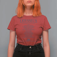 Odysseus Mediterranean Tour T Shirt For Women Funny Greek Mythology Ancient History Graphic