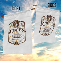 Circes BBQ Funny Greek Mythology Dark Humor Garden Flag Slow Smoked Legendary Flavor Odysseus Pigs Odyssey Parody