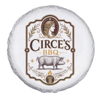 Circes BBQ Funny Greek Mythology Dark Humor Spare Tire Cover Slow Smoked Legendary Flavor Odysseus Pigs Odyssey Parody