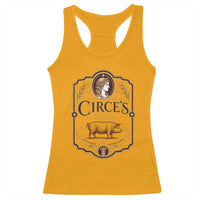 Circes BBQ Funny Greek Mythology Dark Humor Racerback Tank Top Slow Smoked Legendary Flavor Odysseus Pigs Odyssey Parody