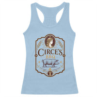 Circes BBQ Funny Greek Mythology Dark Humor Racerback Tank Top Slow Smoked Legendary Flavor Odysseus Pigs Odyssey Parody