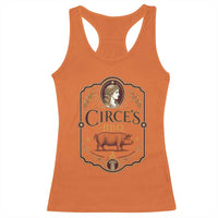 Circes BBQ Funny Greek Mythology Dark Humor Racerback Tank Top Slow Smoked Legendary Flavor Odysseus Pigs Odyssey Parody