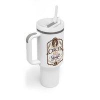 Circes BBQ Funny Greek Mythology Dark Humor Tumbler With Handle Slow Smoked Legendary Flavor Odysseus Pigs Odyssey Parody