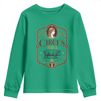 Circes BBQ Funny Greek Mythology Dark Humor Youth Sweatshirt Slow Smoked Legendary Flavor Odysseus Pigs Odyssey Parody