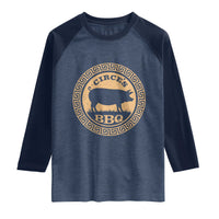Circes BBQ Ancient Greek Mythology Dark Humor Raglan Shirt Odysseus Pigs Odyssey Parody History Lover Gift