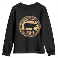 Circes BBQ Ancient Greek Mythology Dark Humor Youth Sweatshirt Odysseus Pigs Odyssey Parody History Lover Gift