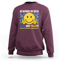Down Syndrome Awareness Sweatshirt In October We Wear Blue And Yellow Support Squad - Wonder Print Shop