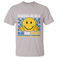 Down Syndrome Awareness T Shirt In October We Wear Blue And Yellow Support Squad - Wonder Print Shop