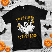 Ghost Halloween Costume T Shirt I'm Just Here For The Boos Drunk Drinking Boo Sheet - Wonder Print Shop