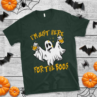 Ghost Halloween Costume T Shirt I'm Just Here For The Boos Drunk Drinking Boo Sheet - Wonder Print Shop