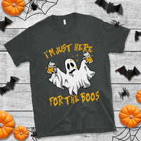 Ghost Halloween Costume T Shirt I'm Just Here For The Boos Drunk Drinking Boo Sheet - Wonder Print Shop