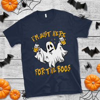 Ghost Halloween Costume T Shirt I'm Just Here For The Boos Drunk Drinking Boo Sheet - Wonder Print Shop