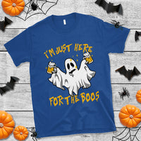 Ghost Halloween Costume T Shirt I'm Just Here For The Boos Drunk Drinking Boo Sheet - Wonder Print Shop