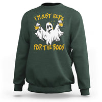 Ghost Halloween Costume Sweatshirt I'm Just Here For The Boos Drunk Drinking Boo Sheet - Wonder Print Shop