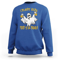 Ghost Halloween Costume Sweatshirt I'm Just Here For The Boos Drunk Drinking Boo Sheet - Wonder Print Shop