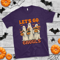 Ghost Halloween Costume T Shirt Let's Go Ghouls Retro Boo Sheet - Wonder Print Shop