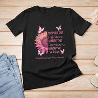 Breast Cancer Awareness T Shirt Support Admire Honor Breast Cancer Warrior Survivor Pink Sunflower - Wonder Print Shop
