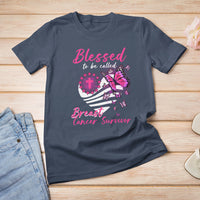Breast Cancer Awareness T Shirt Blessed To Be Called Breast Cancer Survivor Pink Butterfly - Wonder Print Shop