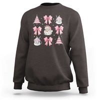 Pink Christmas Coquette Bow Sweatshirt Santa Festive Xmas Vibe - Wonder Print Shop