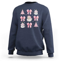 Pink Christmas Coquette Bow Sweatshirt Santa Festive Xmas Vibe - Wonder Print Shop