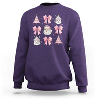 Pink Christmas Coquette Bow Sweatshirt Santa Festive Xmas Vibe - Wonder Print Shop
