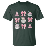 Pink Christmas Coquette Bow T Shirt Santa Festive Xmas Vibe - Wonder Print Shop